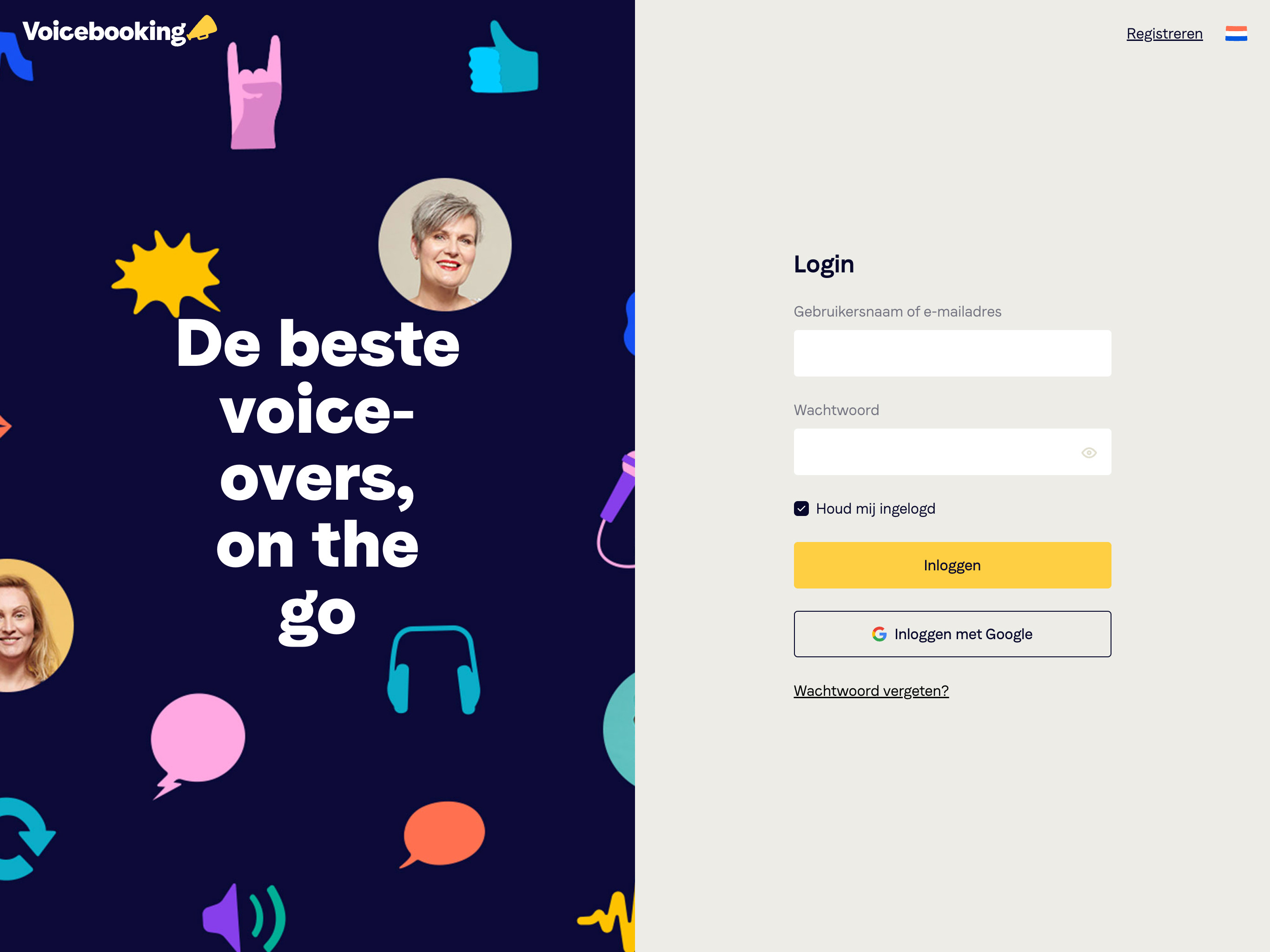 Voicebooking - Login